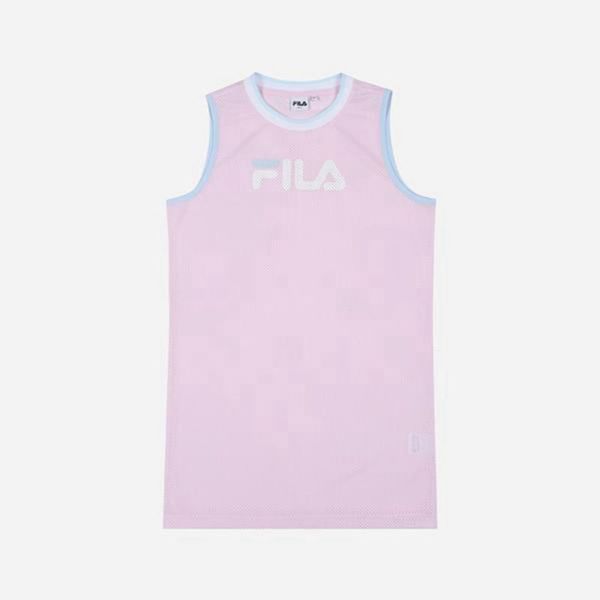 Vestidos Fila Mulher Rosa - Fila Mesh Sleeveless Outlet Portugal,GVPS-61945